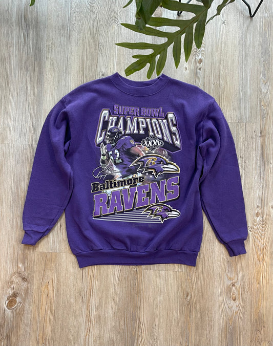 Vintage USA Super Bowl Champions Baltimore Ravens Crewneck Sweatshirt 2001