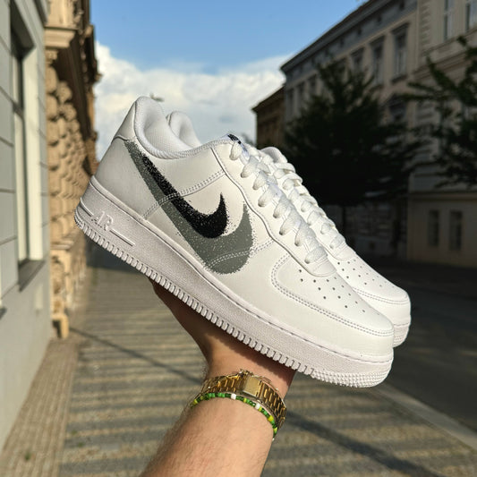 Nike Air Force 1 Low '07Spray Paint Swoosh White Black Grey