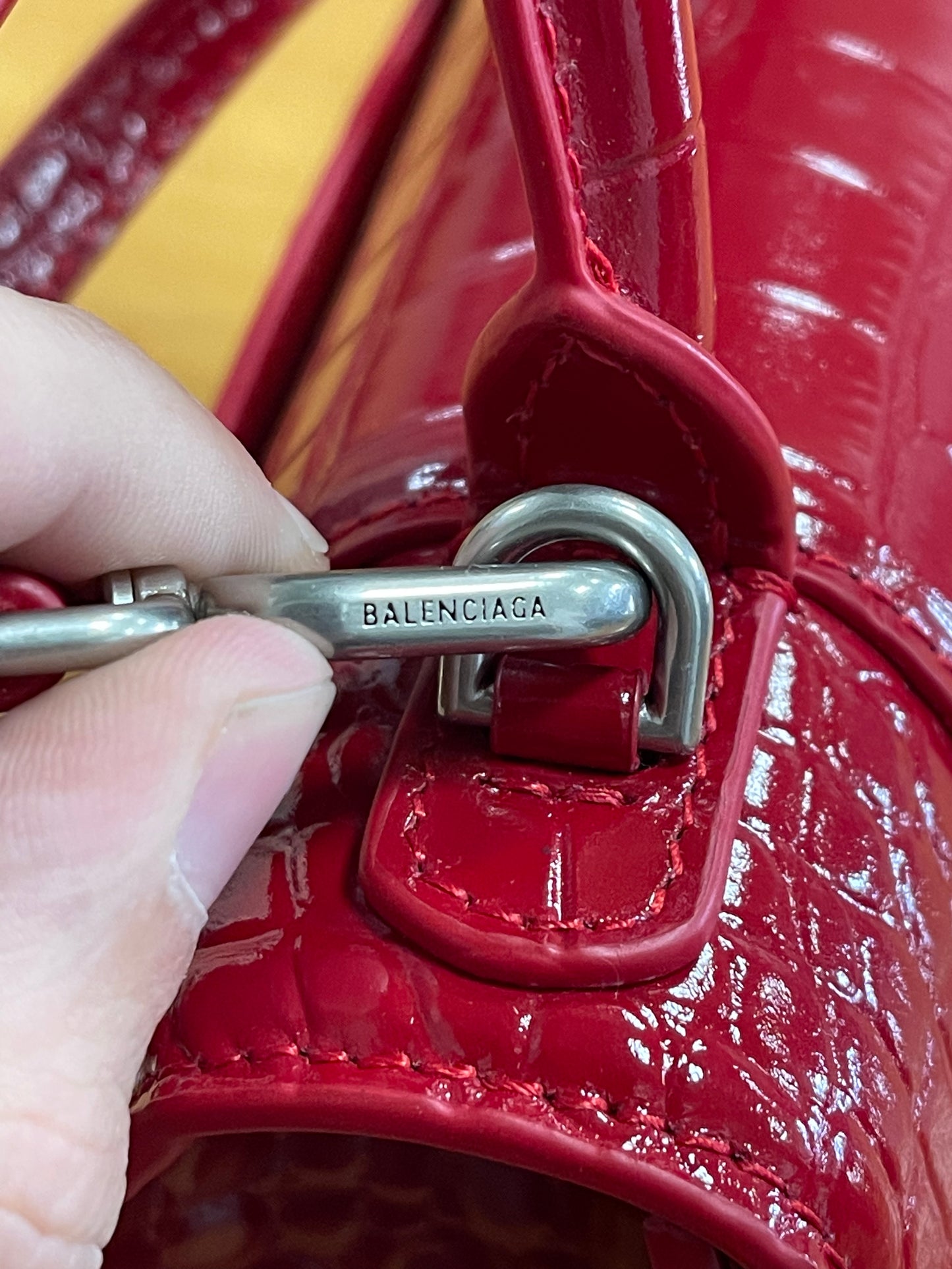 Balenciaga kabelka do ruky s krokodýlím vzorem